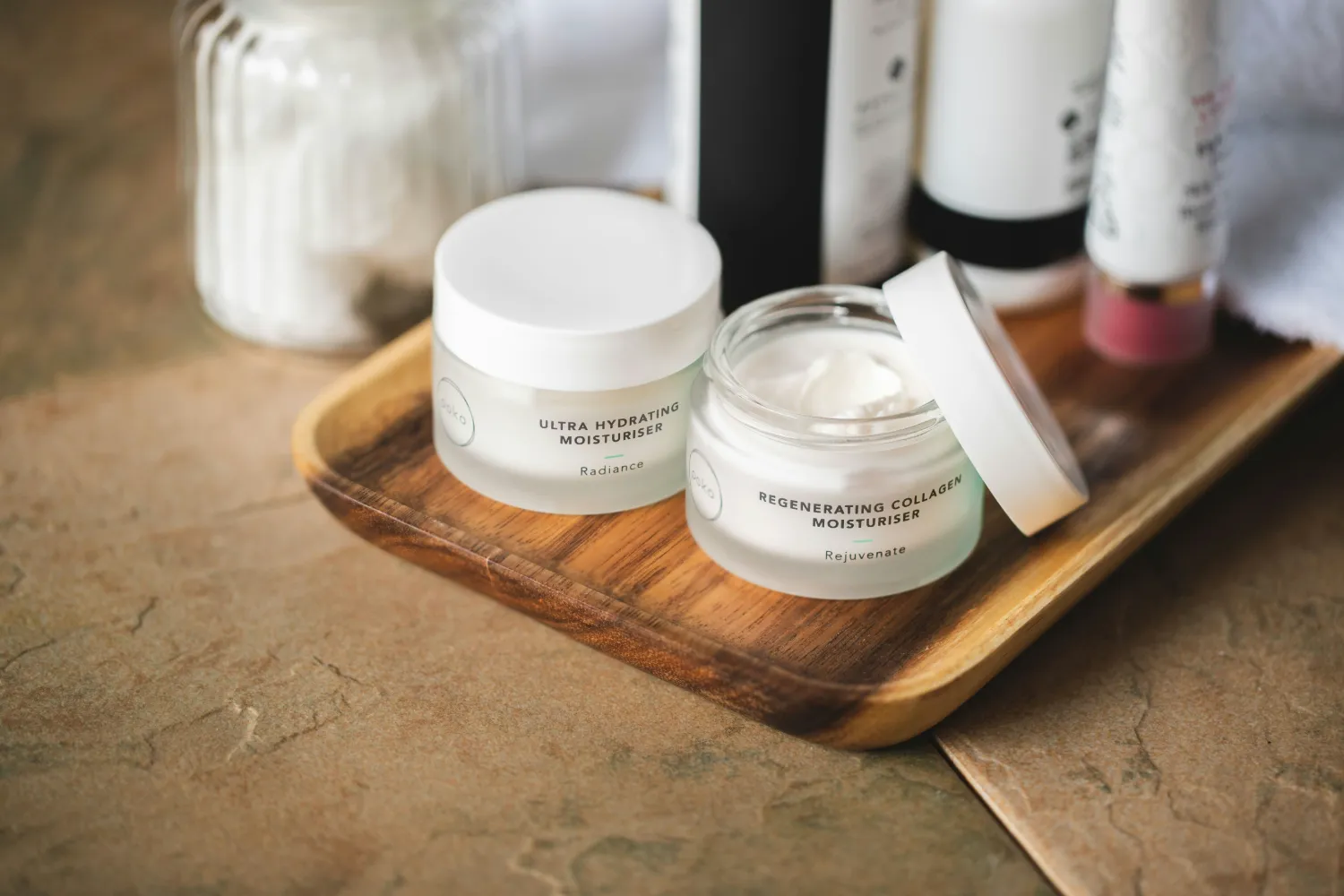 Brightening cream jar product display