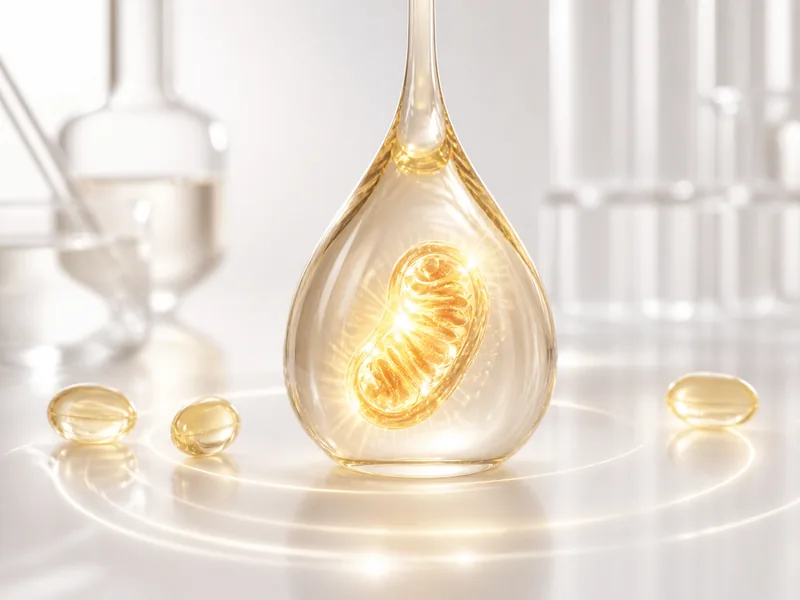 Anti-aging mitochondrial energy skincare concept without fiber mesh