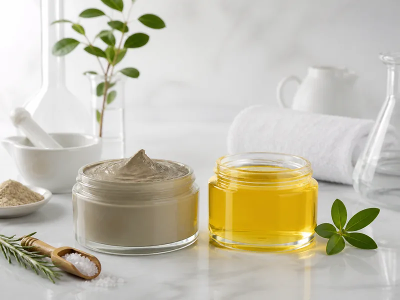 Two-step body contouring treatment with slimming paste and massage oil