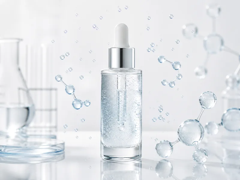 Micro hyaluronic acid hydration serum in a clinical lab setting