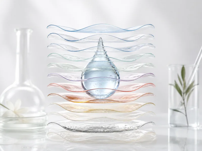 Layered soothing skin repair matrix around a restorative serum core